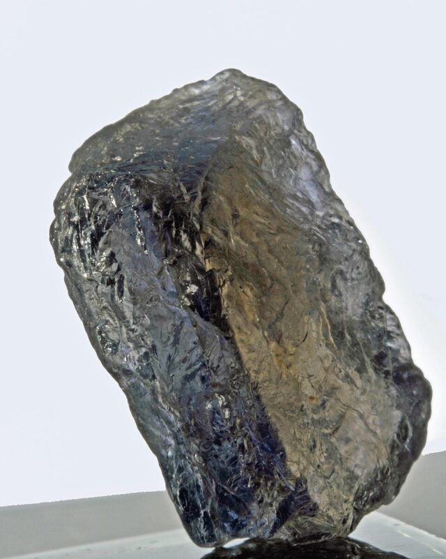 Natural violet-blue iolite cordierite crystal from Madagascar