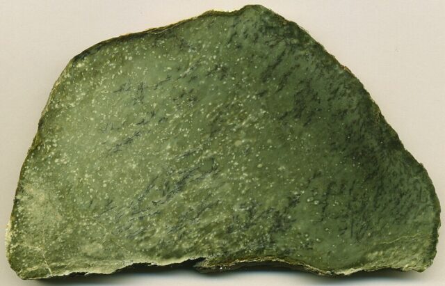 Natural nephrite jade mineral specimen from South Australia showing jade stone texture