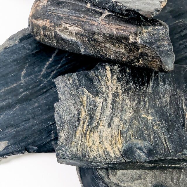 Natural rough black Whitby jet fossilized wood stone from Yorkshire, England