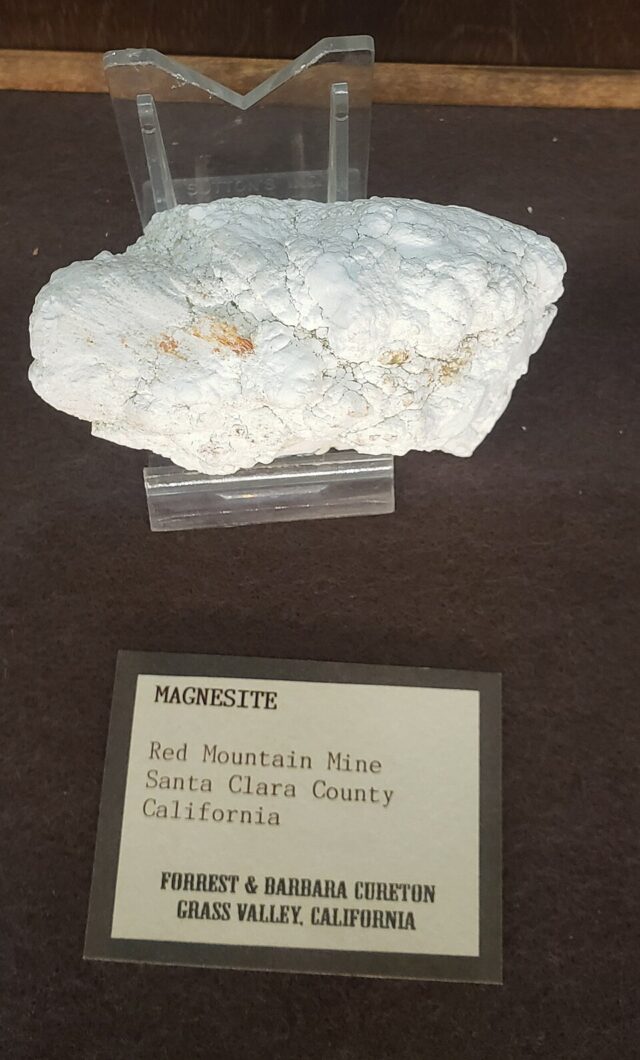 Natural magnesite mineral sample from Red Mountain Mine California
