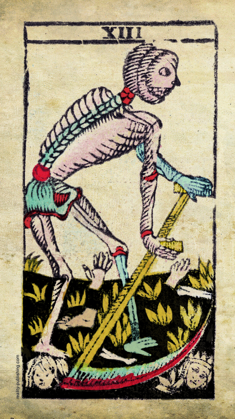 Arcane XIII (Death) Tarot de Marseille Major Arcana XIII, Nicolas Conver 1760 card illustration