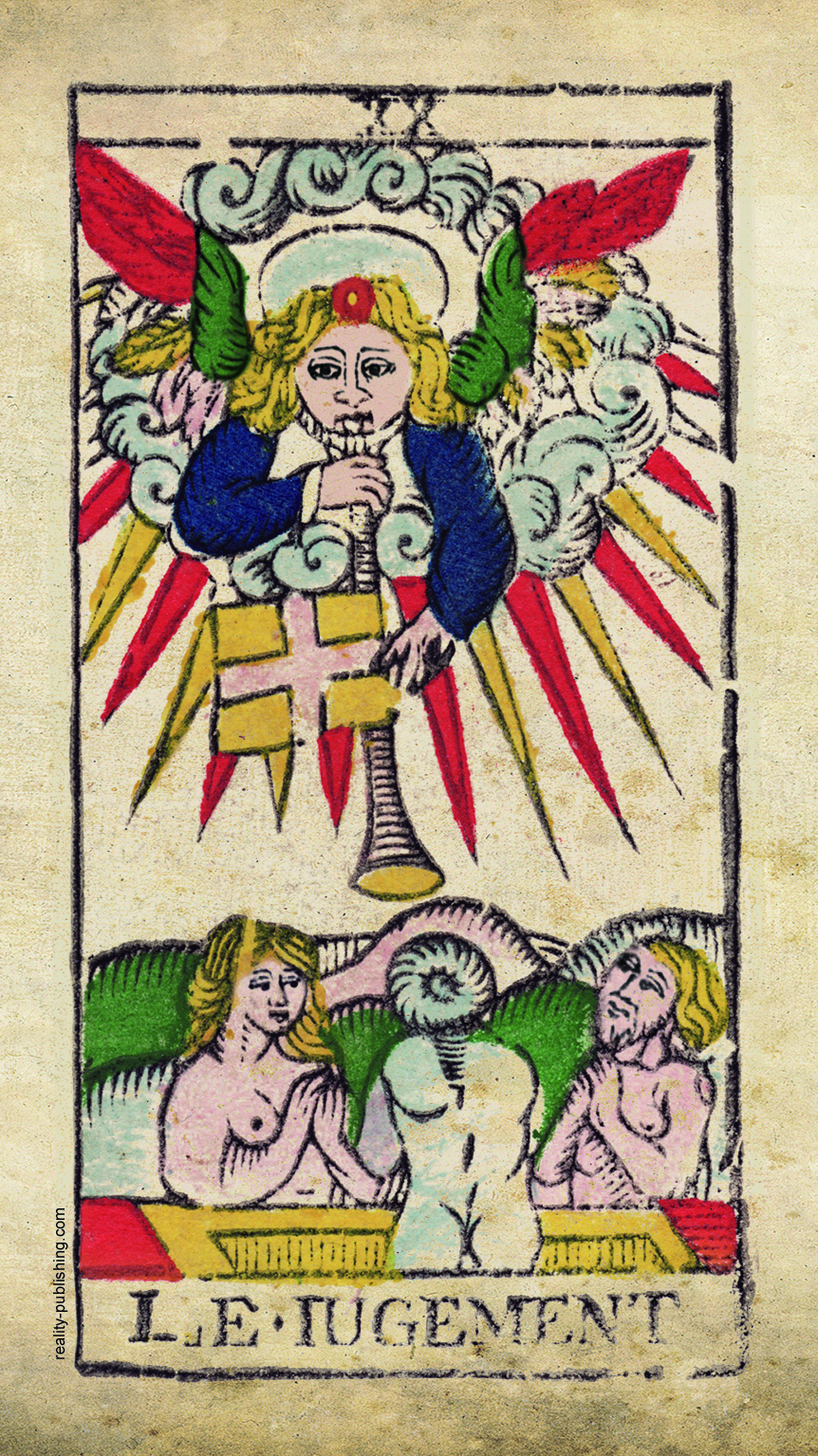 Le Jugement (Judgement) Tarot de Marseille Major Arcana XX, Nicolas Conver 1760 card illustration