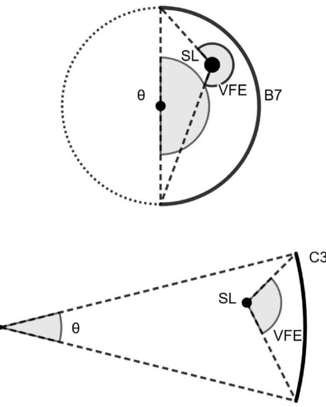 Scientific diagram illustrating recalled visual fields from the 2026 study of near-death experiences