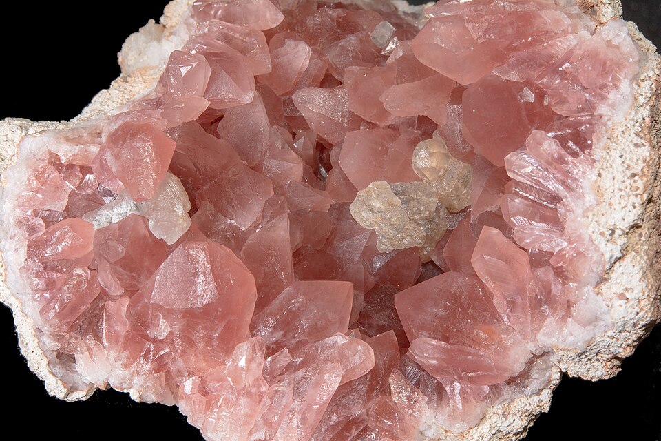 Pink amethyst quartz crystals from Choique Mine in Neuquen Argentina