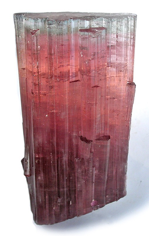 Natural bright pink elbaite tourmaline gemstone crystal from San Diego County California