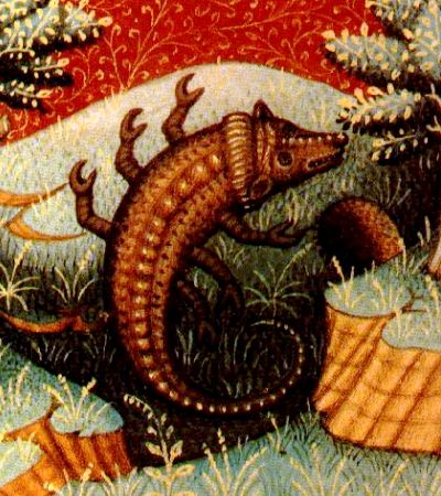 Scorpio zodiac sign depicted in a fifteenth-century illuminated Book of Hours by the Fastolf Master