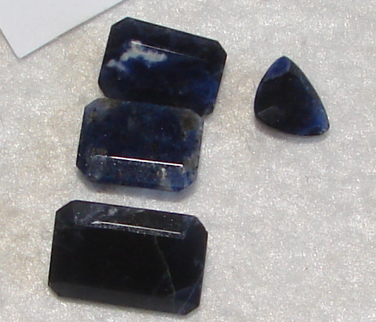 Natural blue and white polished sodalite mineral gemstone from Brazil