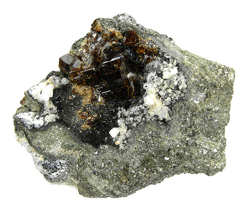 Natural brown vesuvianite crystals from San Vito quarry at Mount Vesuvius Italy